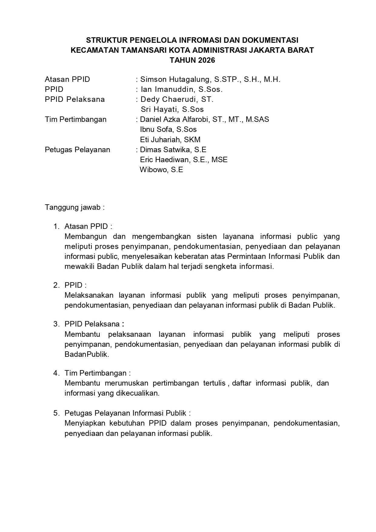 PPID Struktur Organisasi